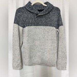 Urban Pipeline- Navy & gray Knit Ribbed Shawl Collar Sweater- X-Large (boy)